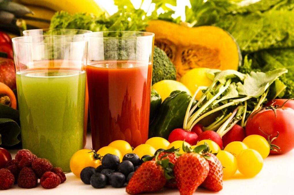 Fruit and vegetable juices to lose weight. 