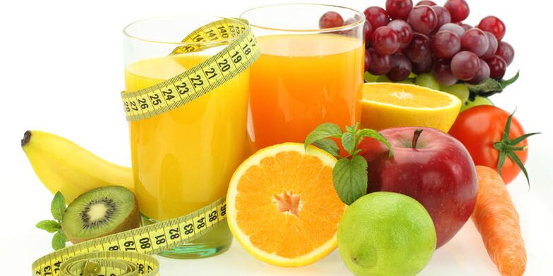 Fruits, vegetables and juices
